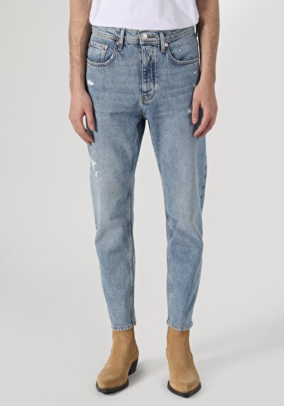 Image de 058 Otto Pantalon Bleu En Loose Tapered Fit Homme