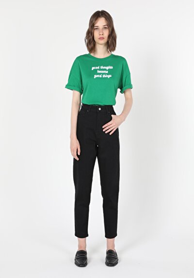Image de 896 Maria Pantalon Denim Tapered Leg En Mom Fit Femme