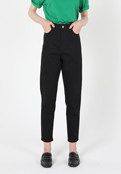 Image de 896  Maria Pantalon Denim Tapered Leg  En  Mom Fit Femme