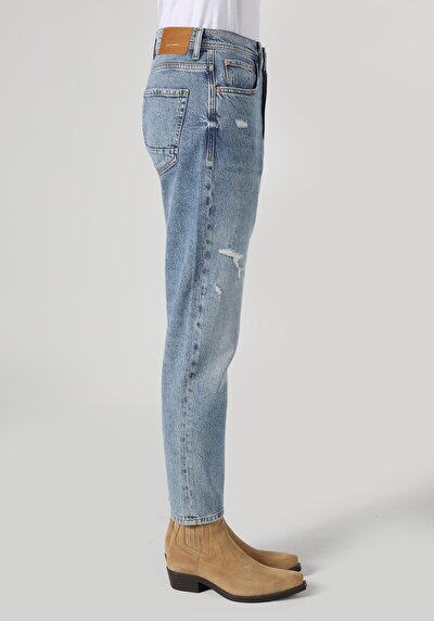 Afficher les détails de 058 Otto Pantalon Bleu   En  Loose Tapered Fit Homme