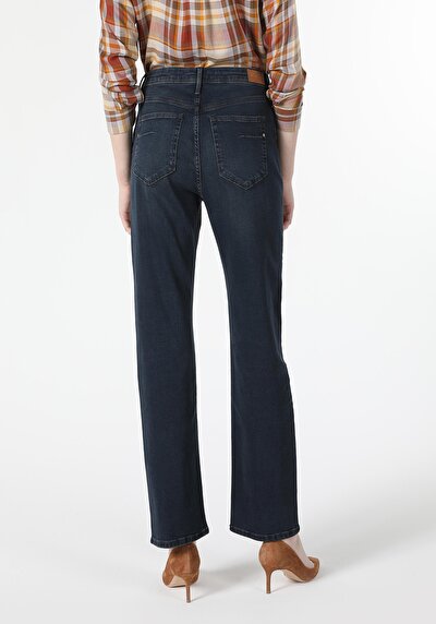 Image de 792 Mila Pantalon Bleu Foncé   En  Regular Fit Femme