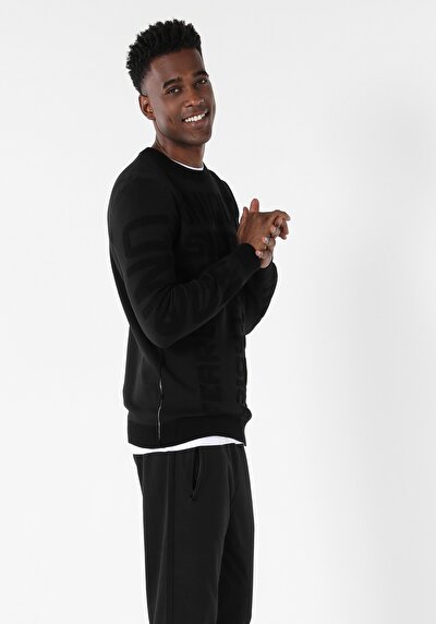 Image de Pull Noir Regular Fit   Homme