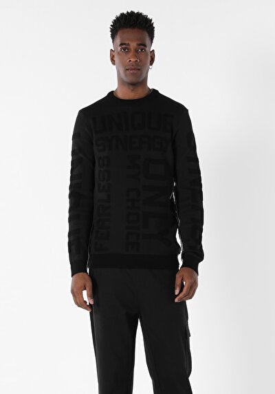 Image de Pull Noir Regular Fit   Homme