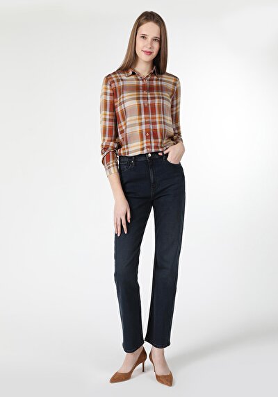Image de 792 Mila Pantalon Bleu Foncé En Regular Fit Femme