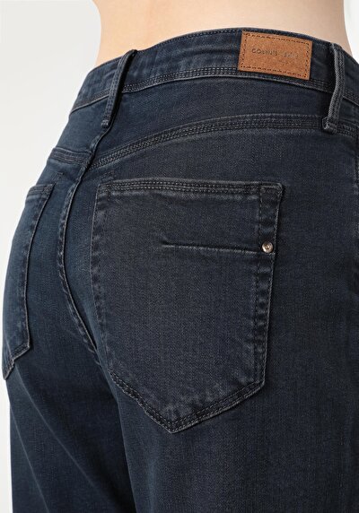 Afficher les détails de 792 Mila Pantalon Bleu Foncé   En  Regular Fit Femme