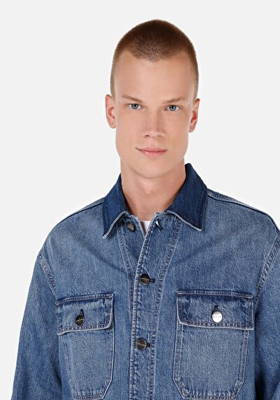 Afficher les détails de Veste De Blazer Bleu Regular Fit Manches Longues  Homme