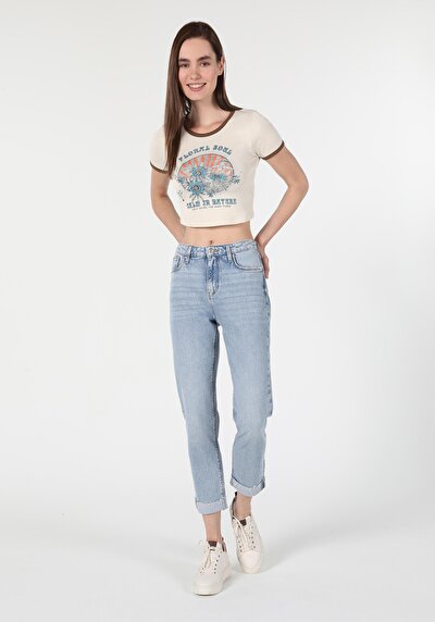 Image de 893 Julia Pantalon Marine Tapered Leg En Boyfriend Fit Femme