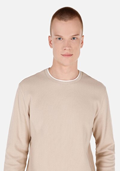 Image de T-shirt À Manches Longues Beige Regular Fit  Homme
