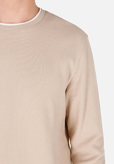 Image de T-shirt À Manches Longues Beige Regular Fit  Homme