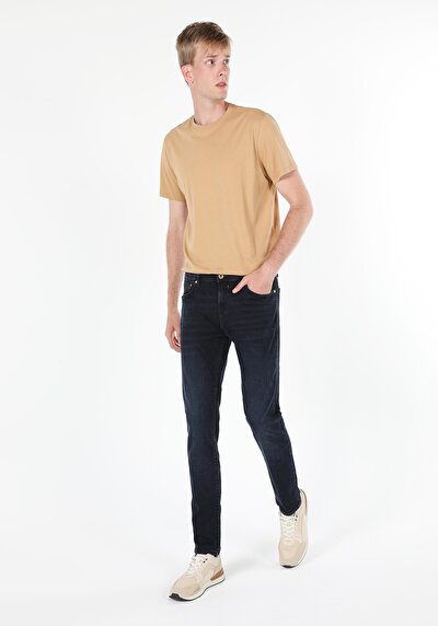 Image de 044 Karl Pantalon Bleu Foncé Straight Leg En Straight Fit Homme