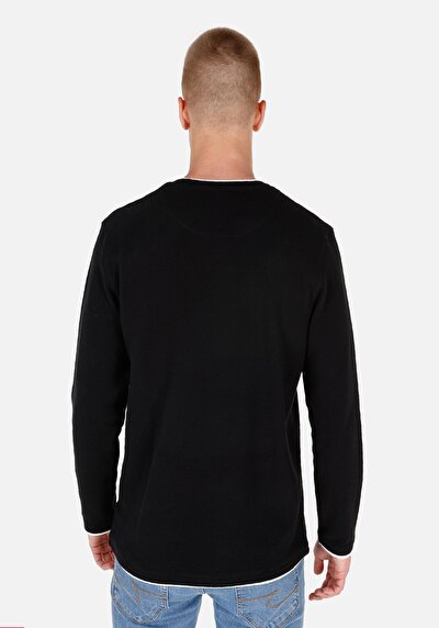 Image de T-shirt À Manches Longues Noir Regular Fit Homme