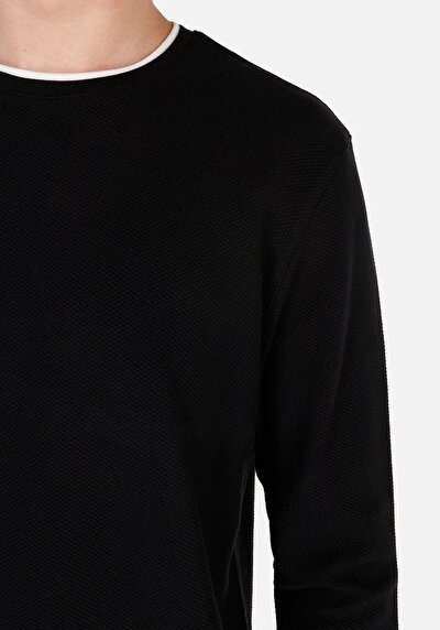 Image de T-shirt À Manches Longues Noir Regular Fit  Homme