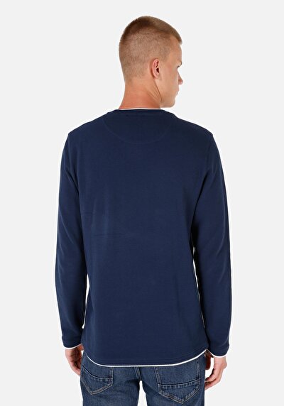 Image de T-shirt À Manches Longues Marine Regular Fit Homme