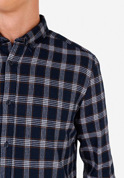 Image de Chemise À Manches Longues Marine Slim Fit   Homme
