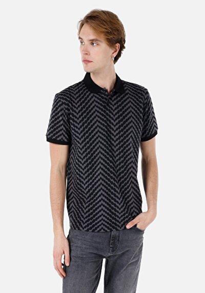 Image de T-shirt Polo À Manches Courtes Noir Regular Fit Homme