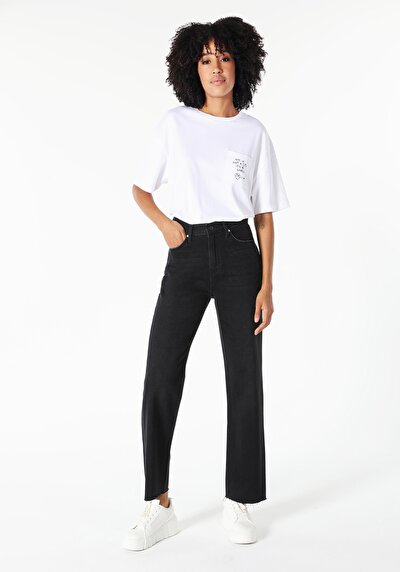 Image de 900 Laris Pantalon Denim Straight Leg En Regular Fit Femme