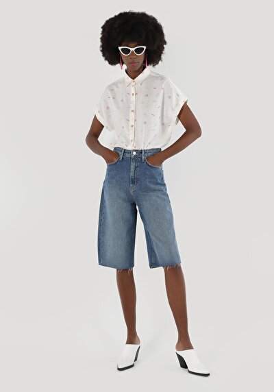 Image de Short Bleu Wıde Fit Femme