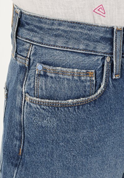 Afficher les détails de Short Bleu Wıde Fit Femme