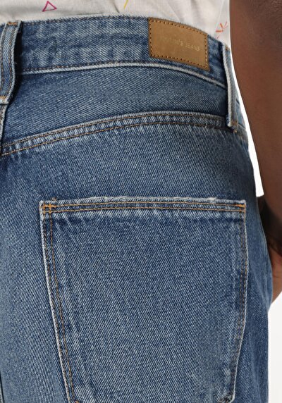Afficher les détails de Short Bleu Wıde Fit Femme