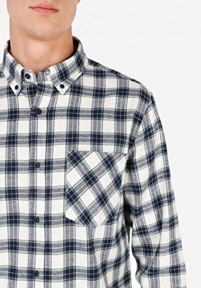 Image de Chemise À Manches Longues Marine Slim Fit   Homme