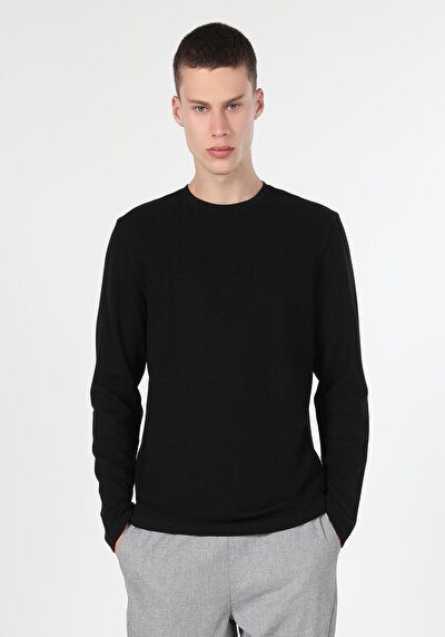 Image de T-shirt À Manches Longues Noir Regular Fit  Homme