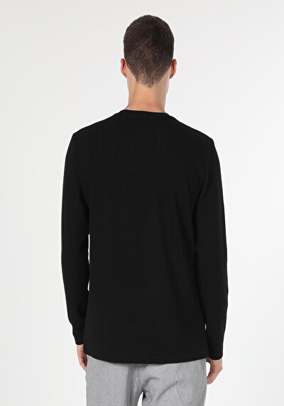 Image de T-shirt À Manches Longues Noir Regular Fit  Homme