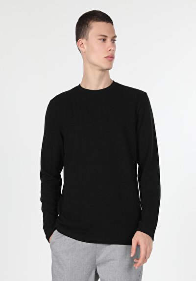 Image de T-shirt À Manches Longues Noir Regular Fit  Homme