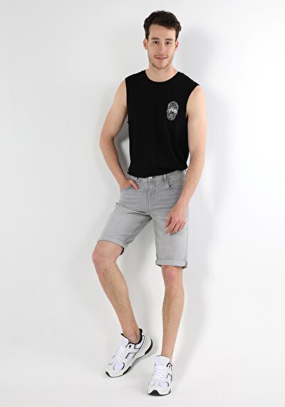 Image de Short Gris Straight Fit Homme