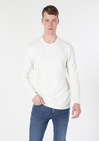 Image de T-shirt À Manches Longues Blanc Regular Fit  Homme