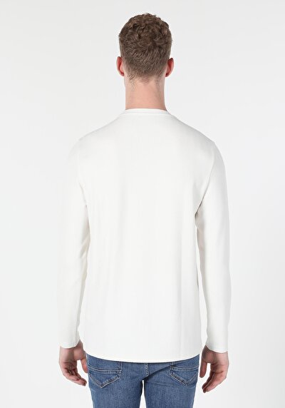 Image de T-shirt À Manches Longues Blanc Regular Fit  Homme