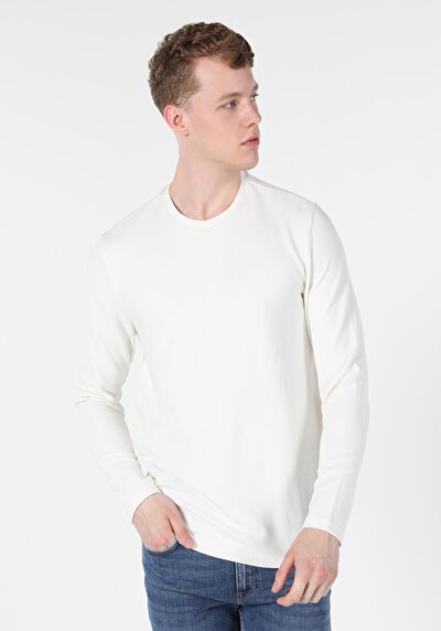 Image de T-shirt À Manches Longues Blanc Regular Fit  Homme