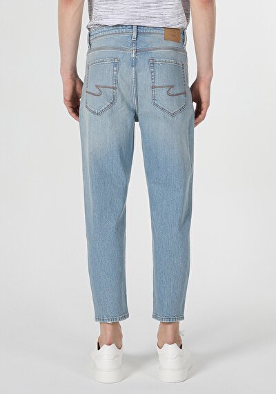 Image de 039 Lucas Pantalon Bleu Carrot Leg En Carrot Fit Homme