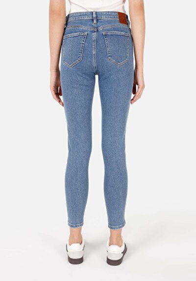 Afficher les détails de 759 Lara Pantalon Bleu   En  Skinny Fit Femme