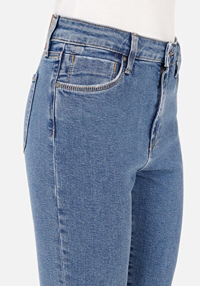 Afficher les détails de 759 Lara Pantalon Bleu   En  Skinny Fit Femme