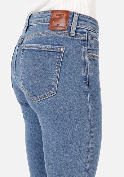 Afficher les détails de 759 Lara Pantalon Bleu   En  Skinny Fit Femme