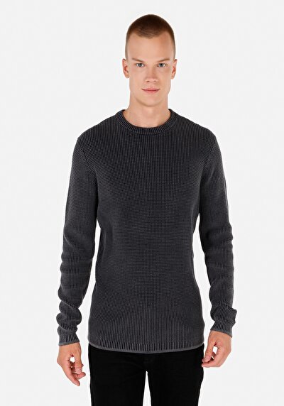 Image de Pull Anthracite Regular Fit Manches Longues  Homme
