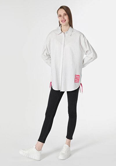 Afficher les détails de Chemise À Manches Longues Blanc    Femme