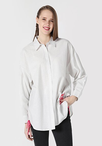 Afficher les détails de Chemise À Manches Longues Blanc    Femme