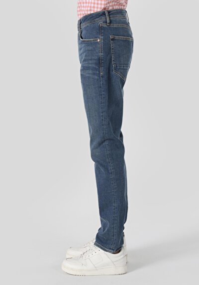 Image de 044 Karl Pantalon Bleu   En  Straight Fit Homme