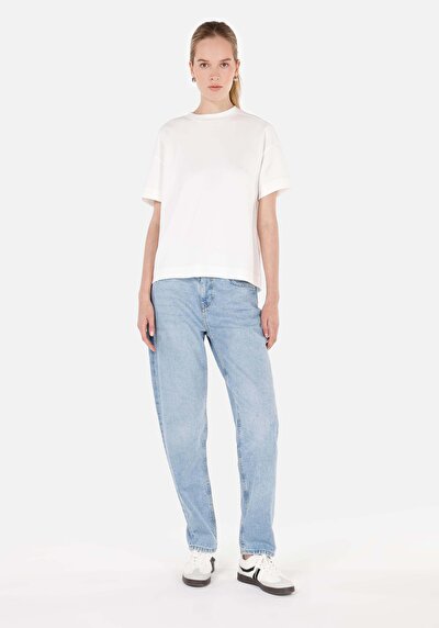 Afficher les détails de 893 Julia Pantalon Bleu   En  Boyfriend Fit Femme
