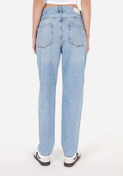 Afficher les détails de 893 Julia Pantalon Bleu   En  Boyfriend Fit Femme