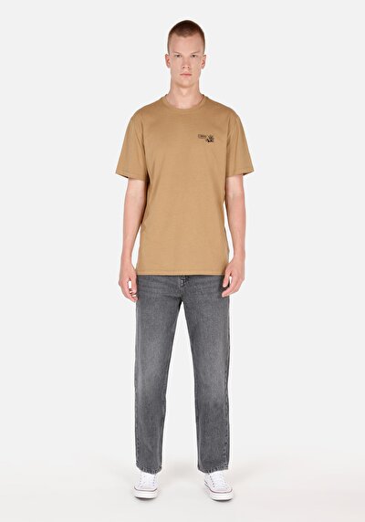 Image de T-shirt À Manches Courtes Marron Comfort Fit Homme
