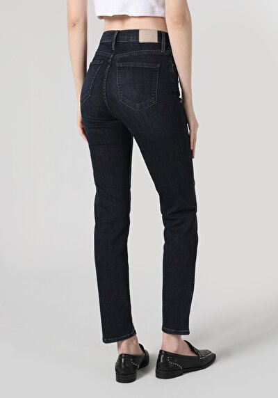 Image de 703 Carla Pantalon Bleu Foncé   En  Slim Fit Femme