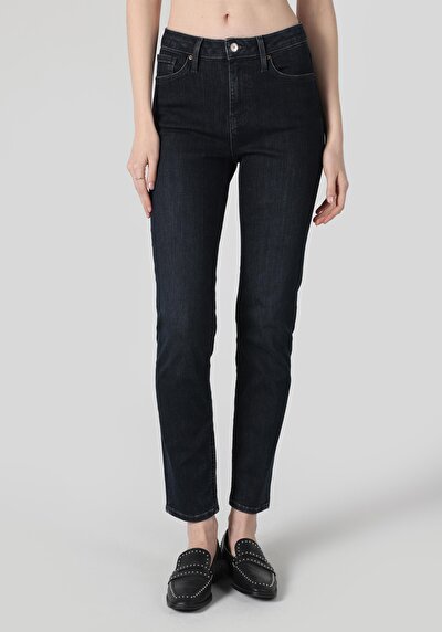 Image de 703 Carla Pantalon Bleu Foncé En Slim Fit Femme