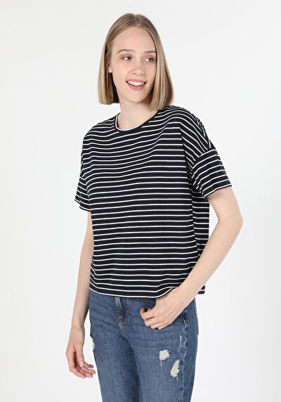 Image de T-shirt À Manches Courtes Marine   Femme
