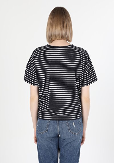 Image de T-shirt À Manches Courtes Marine Femme