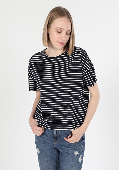 Image de T-shirt À Manches Courtes Marine   Femme