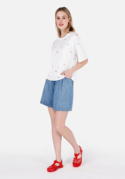 Afficher les détails de Short Bleu Loose Fit Femme