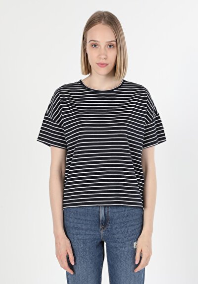 Image de T-shirt À Manches Courtes Marine   Femme