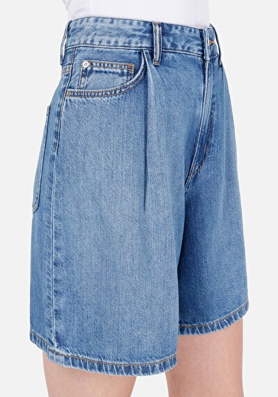 Afficher les détails de Short Bleu Loose Fit Femme